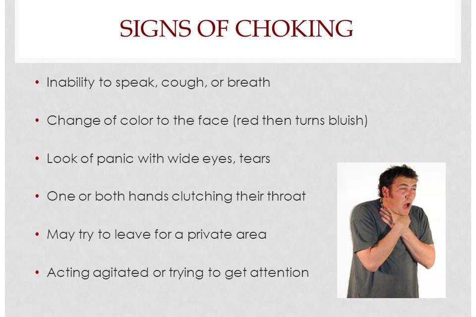 About necessary First aid in case of chocking